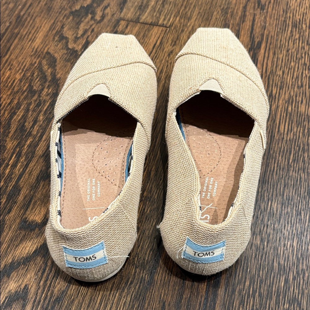 TOMS Classic Tan Canvas Slip-Ons